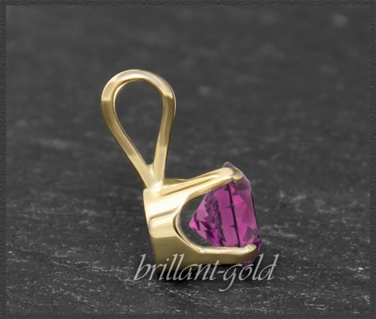 Anhänger 585 Gold Rhodolith d.rosa, 4,5,6,7mm